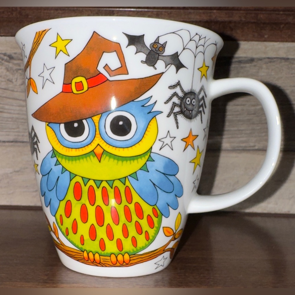 Cute 🥰 Dunoon Spooky Wooky Owl 🦉 Nevis Shape Fine Bone China Mug - Collectible
